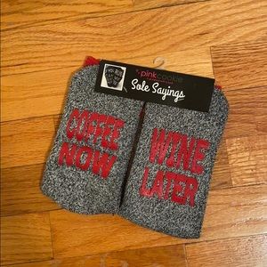 Coffee Now, Wine Later socks Size 4-10
